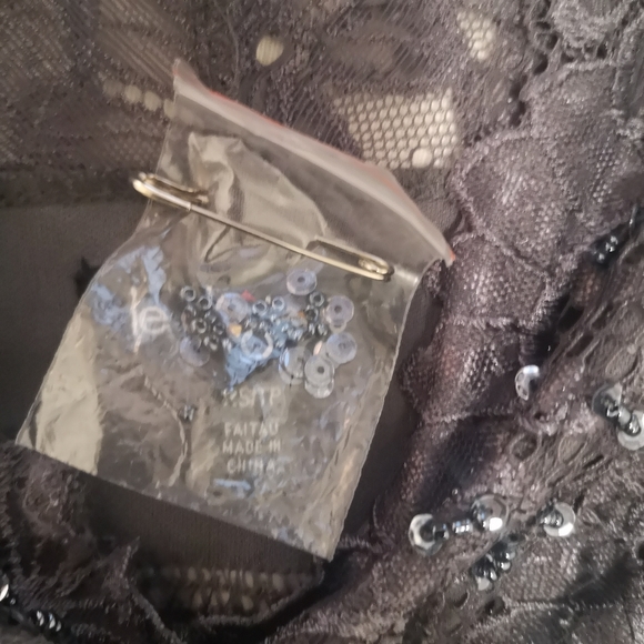 3/$20 Le Chateau lined, beaded blue dress - Picture 6 of 8